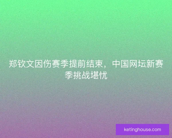 郑钦文因伤赛季提前结束,中国网坛新赛季挑战堪忧 郑钦文因伤赛季提前结束,中国网坛新赛季挑战堪忧
