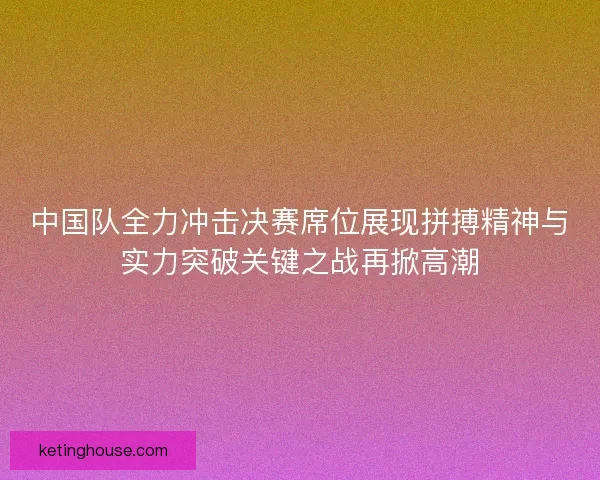 中国队全力冲击决赛席位展现拼搏精神与实力突破关键之战再掀高潮